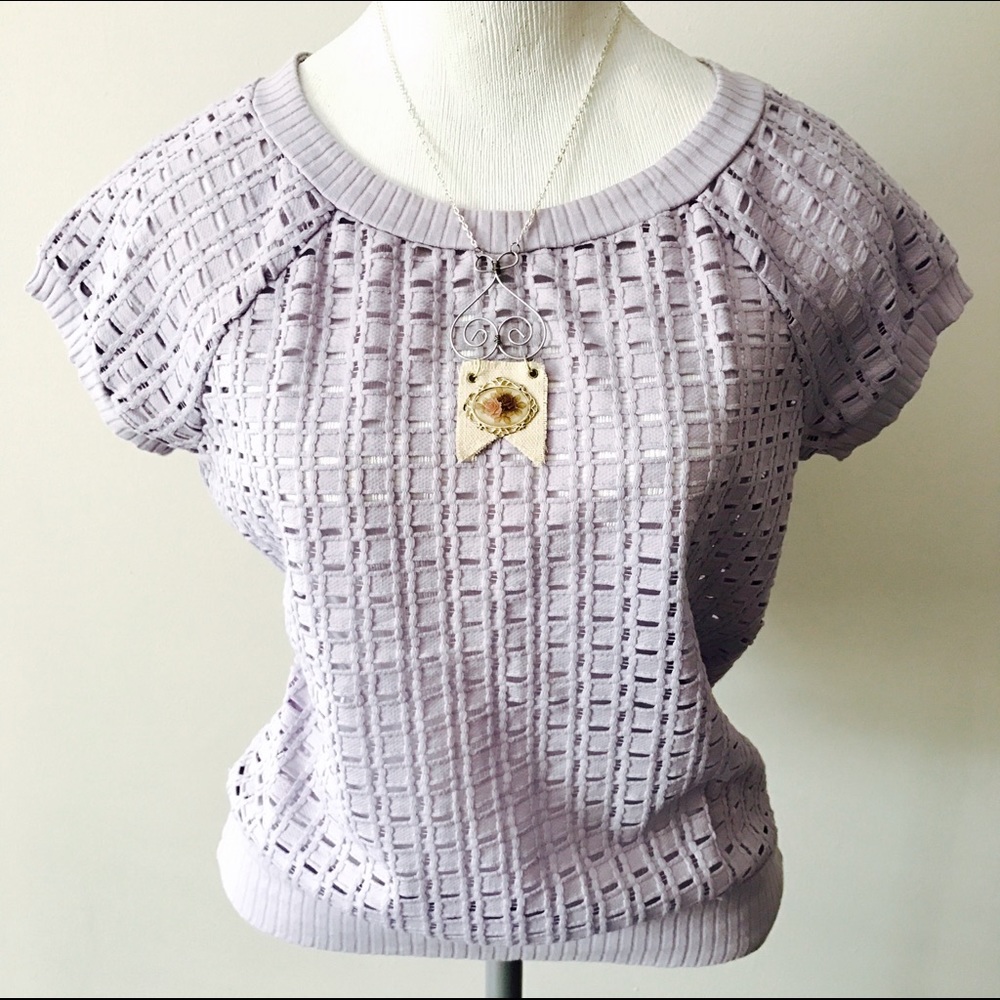 Lavender Basket Weave Top by Weston Wear